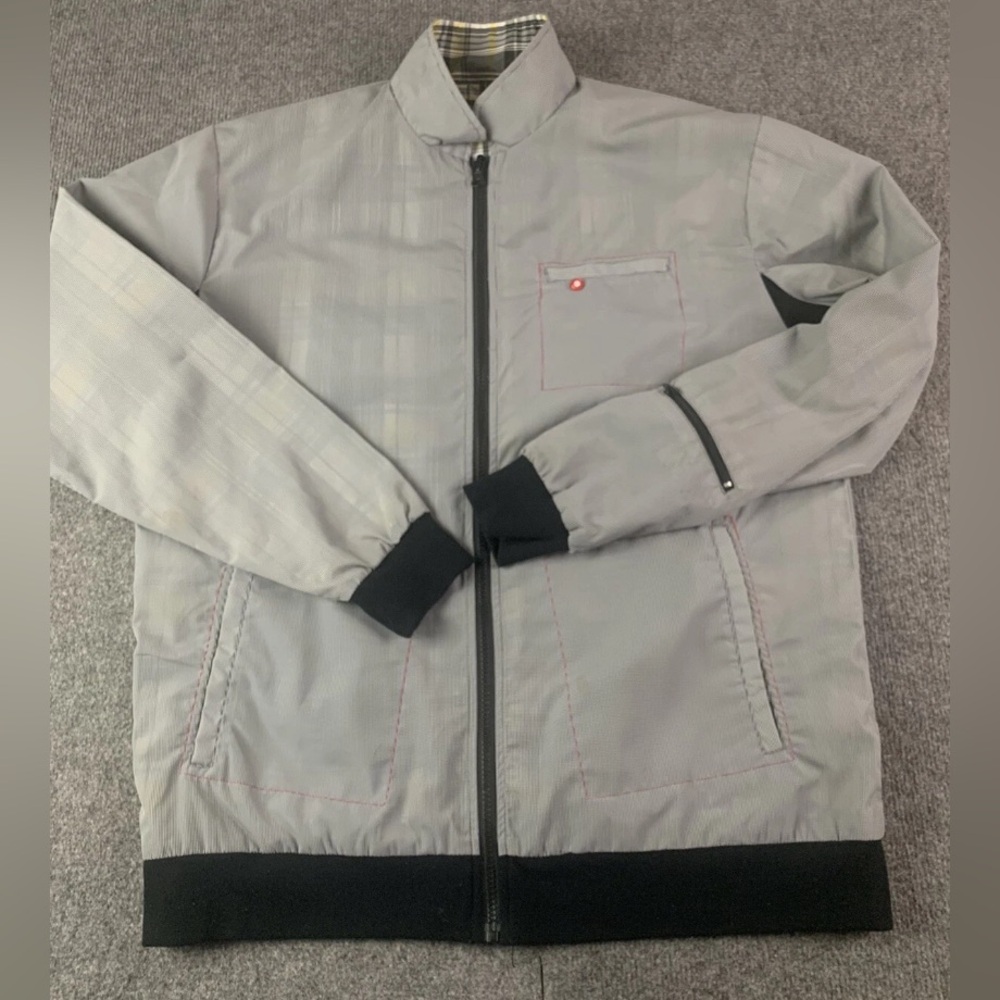 Travis Mathew Mens Full Zip Reversible Golf Bomber Jacket Size M Multicolor